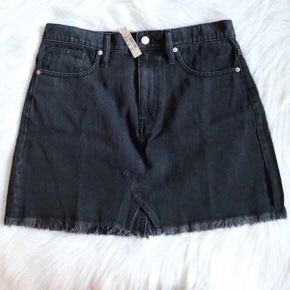 NEW Madewell Rigid Denim A-Line Mini Skirt in Lunar Wash - Picture 5 of 11